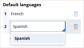 Default languages selection