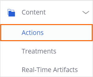 Actions menu