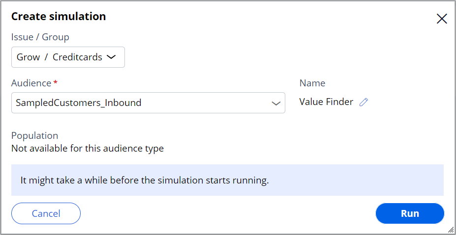 Create simulation window