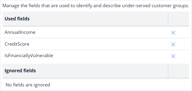 Manage Descriptive Fields window