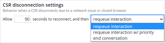 CSR disconnection settings