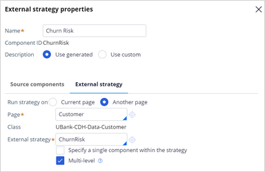 This image shows the external strategy properties dialog box