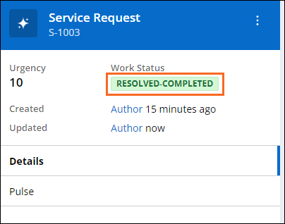 Highlighting the Work Status of RESOLVED-COMPLETED.