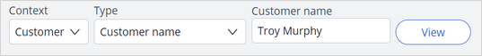 The settings to view the profile of customer Troy