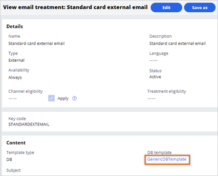 Access the DB template