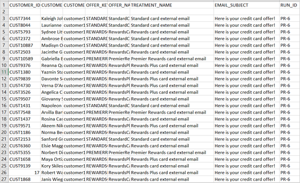 DB Template output