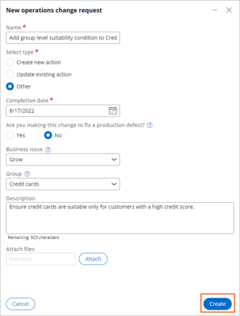 NewOpsCR form