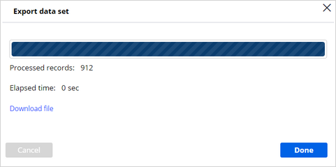 The Export data set dialogue box