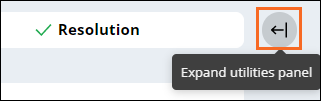 Highlighting the Expand utilities panel icon.