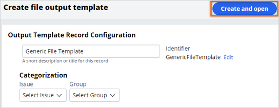 Create file output template