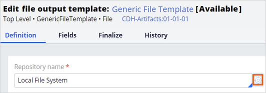 repository name of the file output template