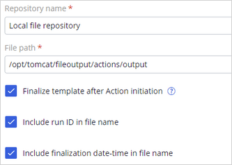 finalize output template