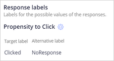 The label that is used for the target response is set to Clicked by default