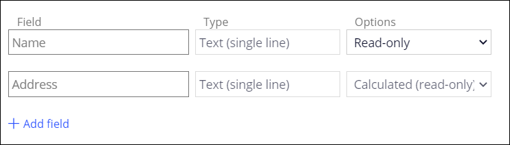 The Name and Address fields assed to the Providers list view.