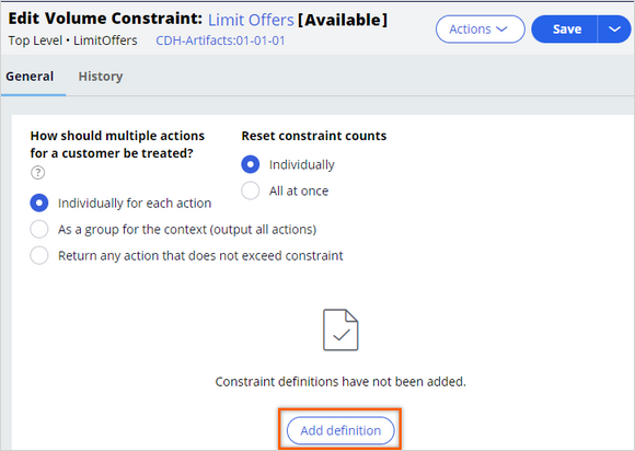 Add volume constraint definition