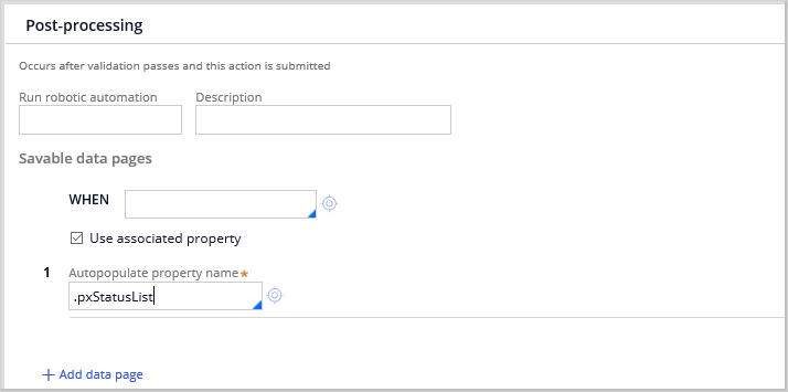 Using Autopopulate properties with savable data pages