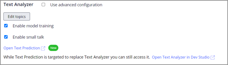 Text Analyzer section showing settings for NLP models