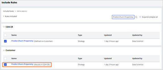 Inclusion of the churn prediction