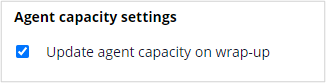 Agent capacity settings