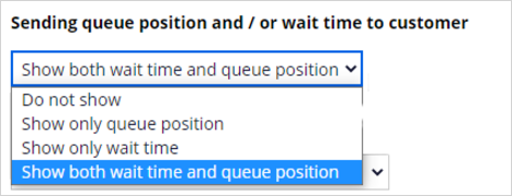 Send queue position and  or wait time to customer