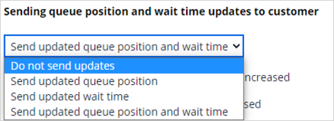 Send queue position and wait time updates to customer