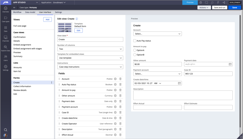 A picture of configuring form layout in Constellation