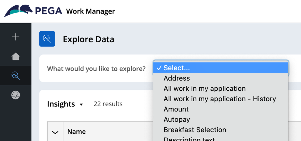 Accessing personalized data views on the Explore Data page 