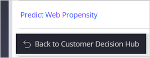 Back to Customer decision hub button