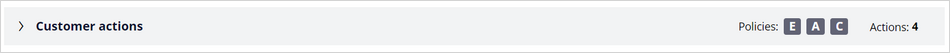 Customer actions tab to expand