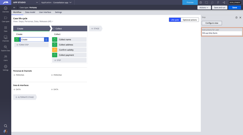 Configuring form instructions 