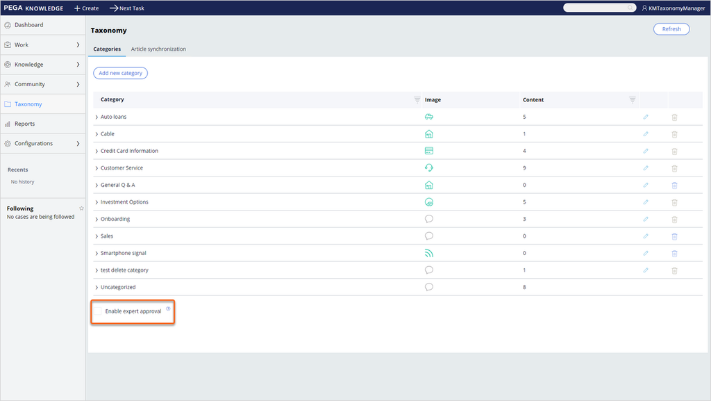 The figure shows the Enable expert approval checkbox